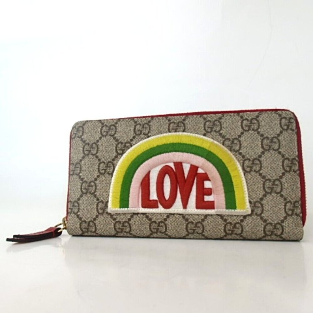 Authentic Gucci Gg Pattern Rainbow Wallets Leathe… - image 1